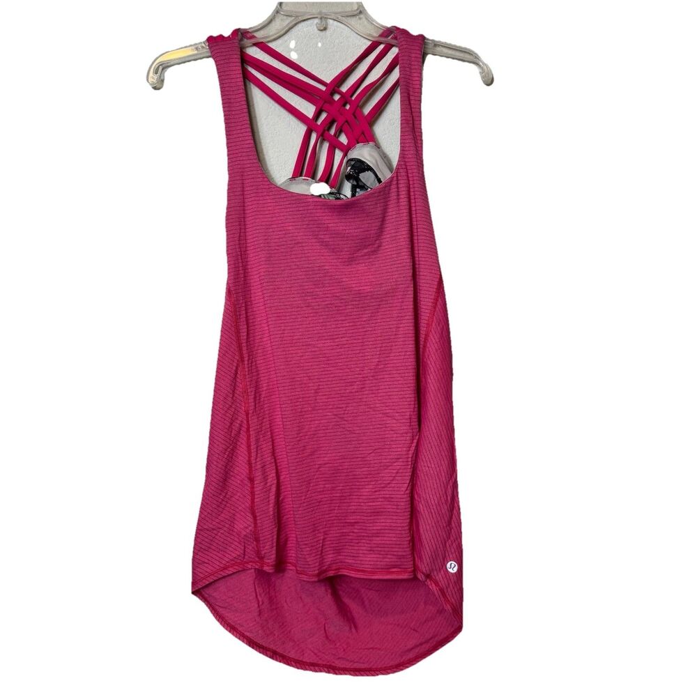 Lululemon Wild Tank Heathered Bon Bon So Fly Butterfly Angel Wing Built In Bra 8